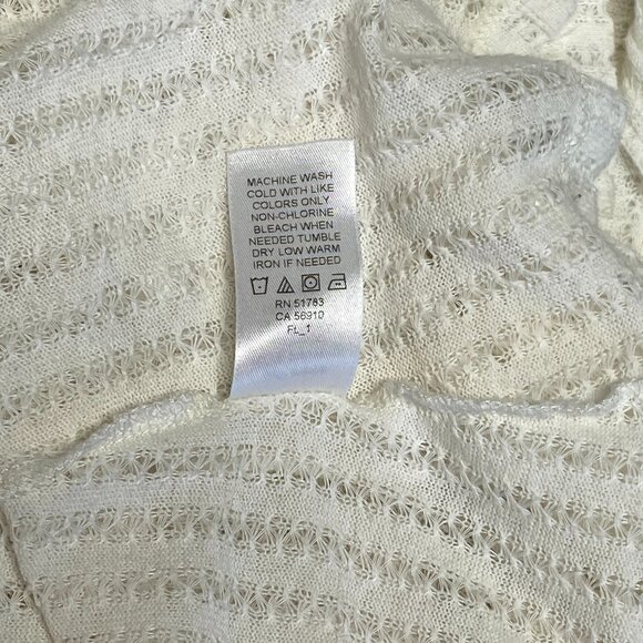 Maurices Sleeveless Stripe Crochet Drape Cardigan Vest Ivory L Boho Layering - Picture 13 of 14